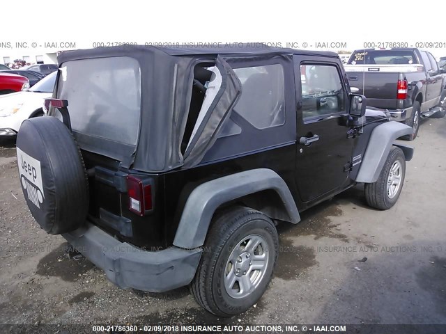 1C4AJWAG3CL191769 - 2012 JEEP WRANGLER SPORT BLACK photo 4