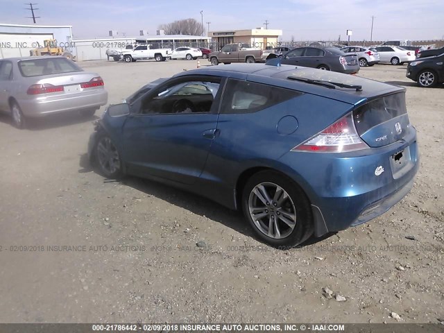 JHMZF1D62DS002805 - 2013 HONDA CR-Z EX BLUE photo 3