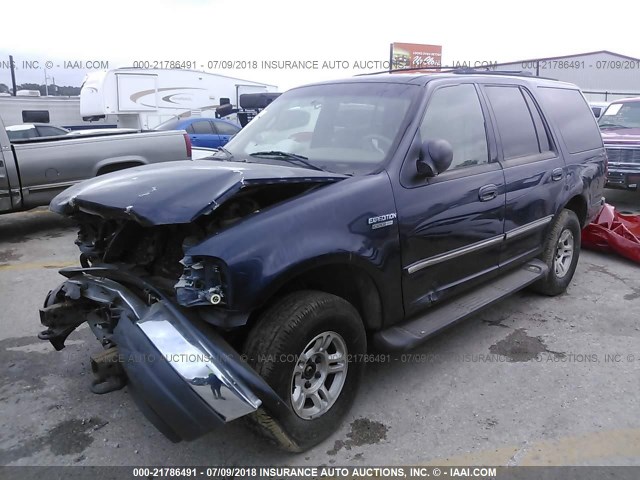 1FMPU16L4YLA79074 - 2000 FORD EXPEDITION XLT BLUE photo 2