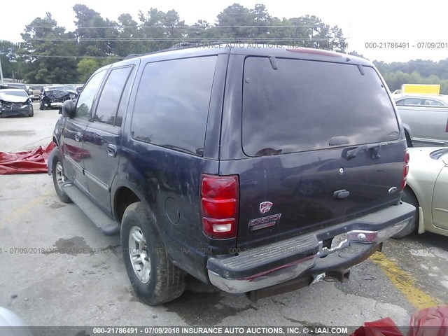 1FMPU16L4YLA79074 - 2000 FORD EXPEDITION XLT BLUE photo 3