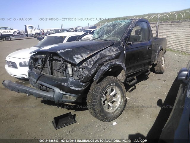 5TEHN72N12Z079820 - 2002 TOYOTA TACOMA DOUBLE CAB შავი ფოტო 2