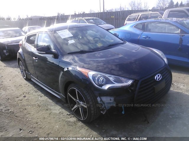 KMHTC6AE4DU128091 - 2013 HYUNDAI VELOSTER TURBO BLACK photo 1