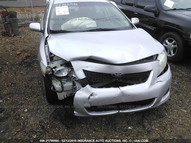 1NXBU4EE7AZ313075 - 2010 TOYOTA COROLLA S/LE/XLE SILVER photo 6