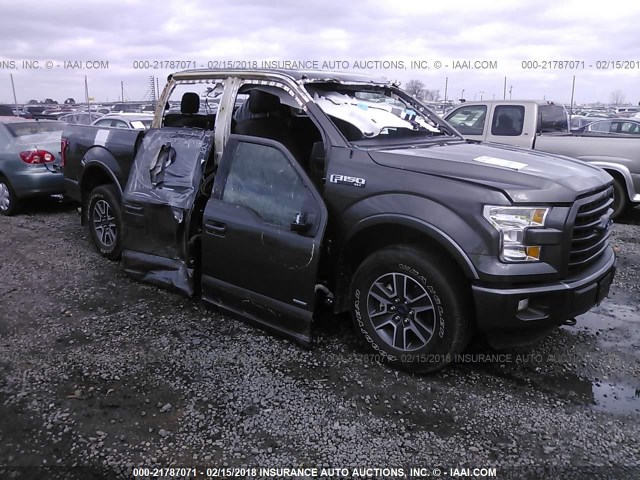 1FTEW1EP7GKF48527 - 2016 FORD F150 SUPERCREW GRAY photo 1