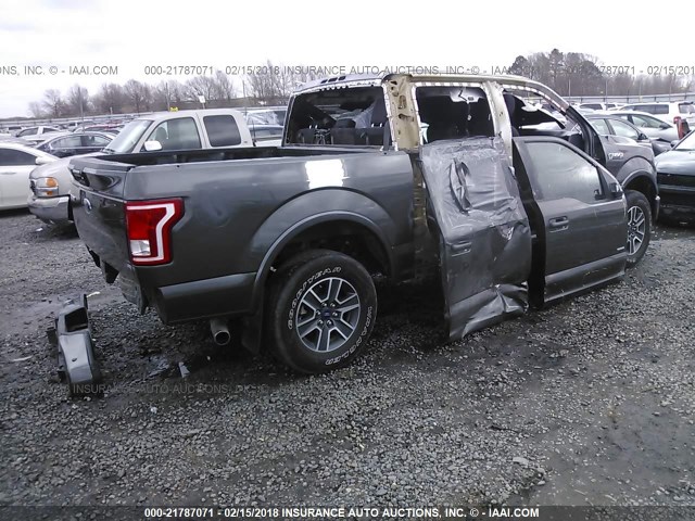 1FTEW1EP7GKF48527 - 2016 FORD F150 SUPERCREW GRAY photo 4