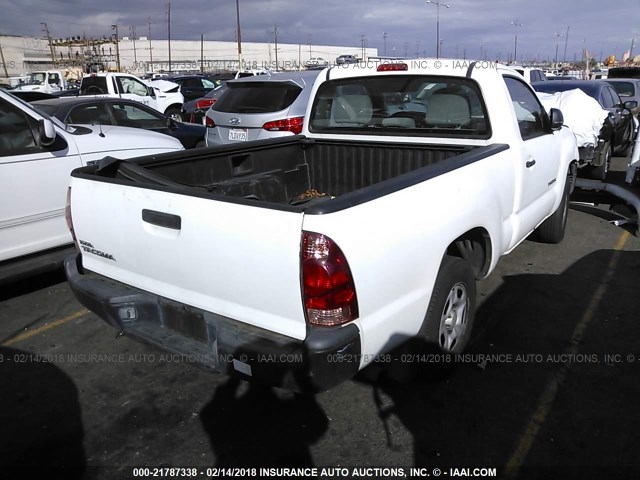 5TENX22N15Z024871 - 2005 TOYOTA TACOMA WHITE photo 4