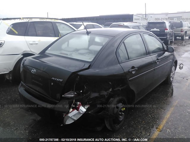 KMHCN4AC8AU515476 - 2010 HYUNDAI ACCENT GLS BLACK photo 4