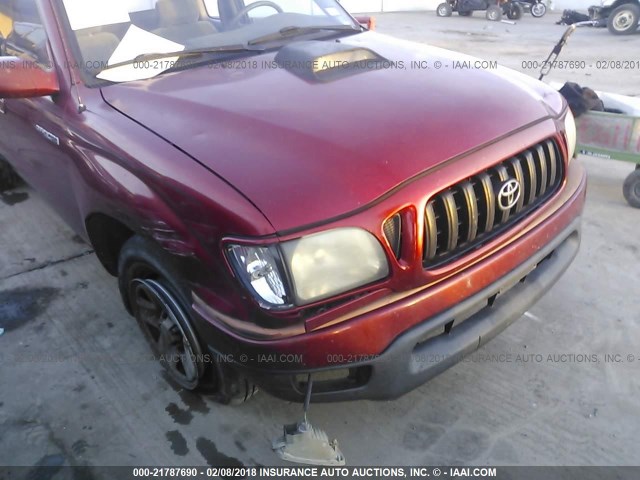 5TEVL52N81Z735975 - 2001 TOYOTA TACOMA XTRACAB RED photo 6