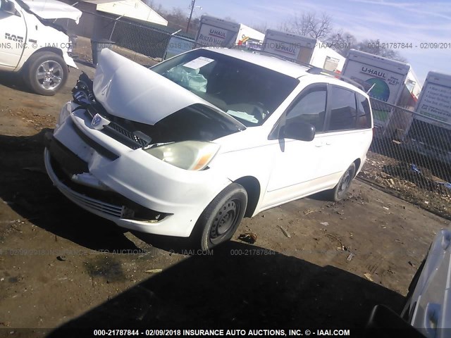 5TDZA23CX4S055676 - 2004 TOYOTA SIENNA CE/LE WHITE photo 2