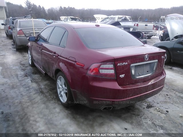 19UUA66217A036814 - 2007 ACURA TL RED photo 3