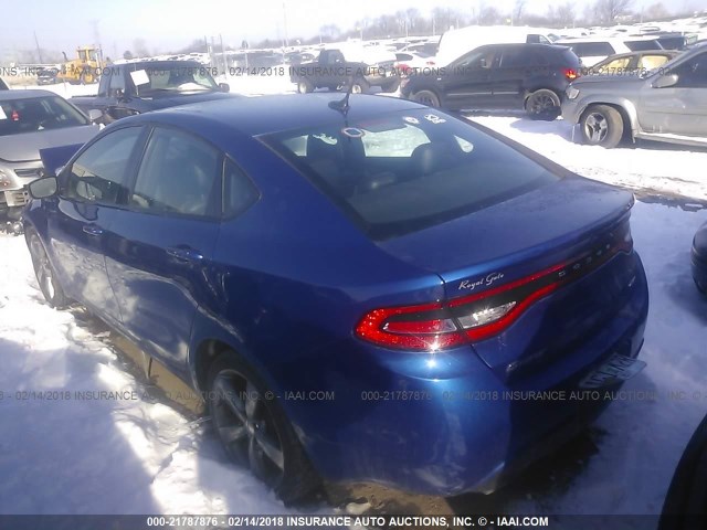 1C3CDFEB6ED867812 - 2014 DODGE DART GT BLUE photo 3