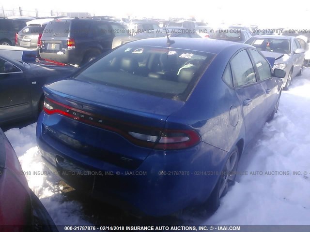 1C3CDFEB6ED867812 - 2014 DODGE DART GT BLUE photo 4