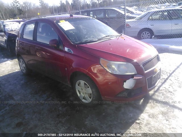 KL1TD66E99B610768 - 2009 CHEVROLET AVEO LS/LT MAROON photo 1