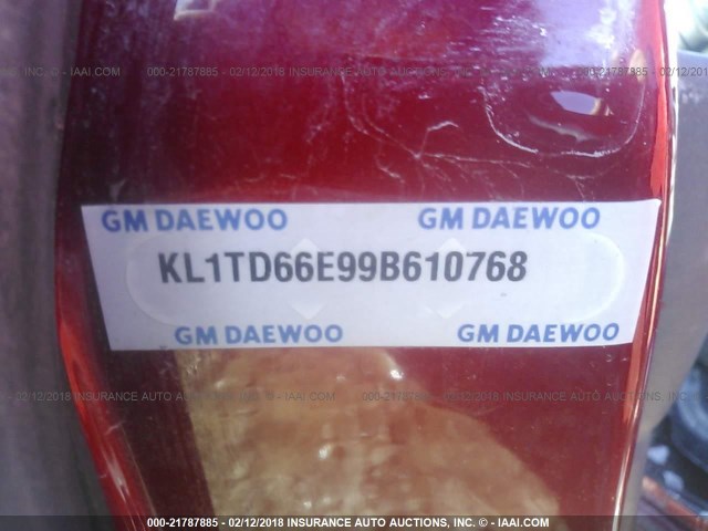 KL1TD66E99B610768 - 2009 CHEVROLET AVEO LS/LT MAROON photo 9