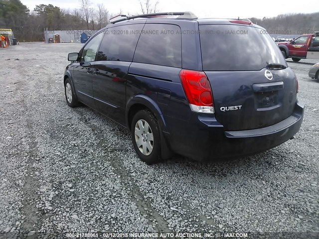 5N1BV28U36N116040 - 2006 NISSAN QUEST S/SE/SL BLUE photo 3