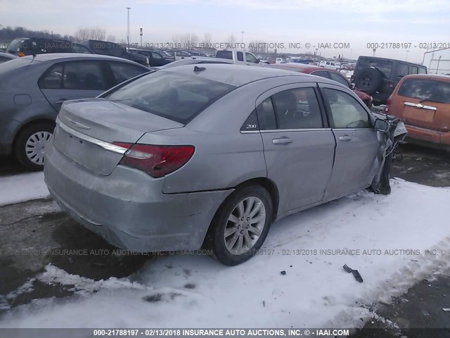 1C3CCBBB5DN539869 - 2013 CHRYSLER 200 TOURING SILVER photo 4