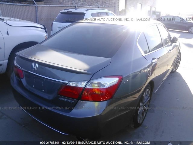 1HGCR2F56EA046646 - 2014 HONDA ACCORD SPORT GRAY photo 4