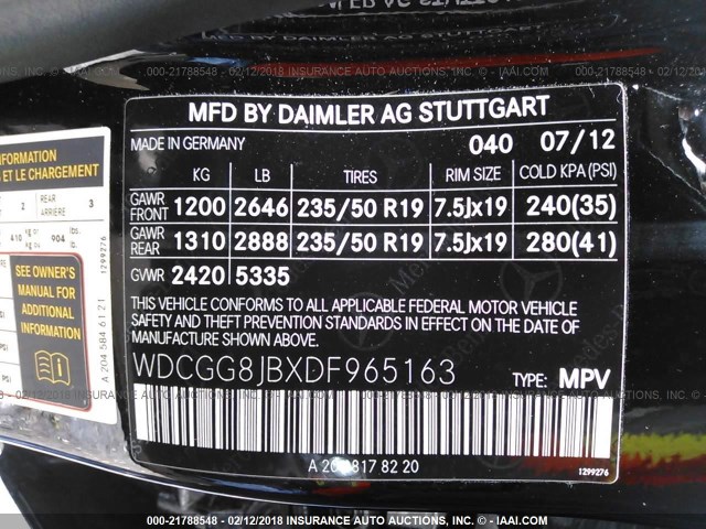 WDCGG8JBXDF965163 - 2013 MERCEDES-BENZ GLK 350 4MATIC BLACK photo 9