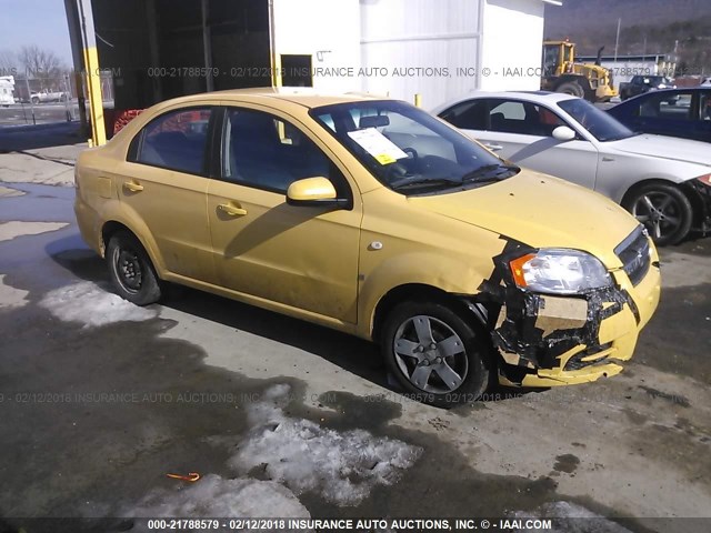 KL1TD56607B187899 - 2007 CHEVROLET AVEO LS YELLOW photo 1