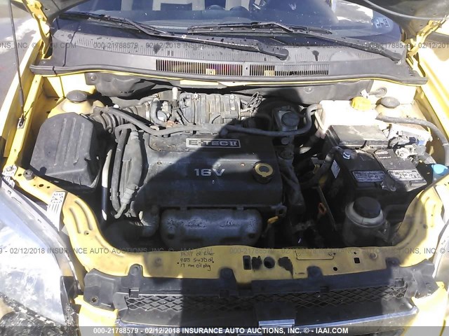 KL1TD56607B187899 - 2007 CHEVROLET AVEO LS YELLOW photo 10