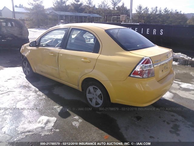 KL1TD56607B187899 - 2007 CHEVROLET AVEO LS YELLOW photo 3