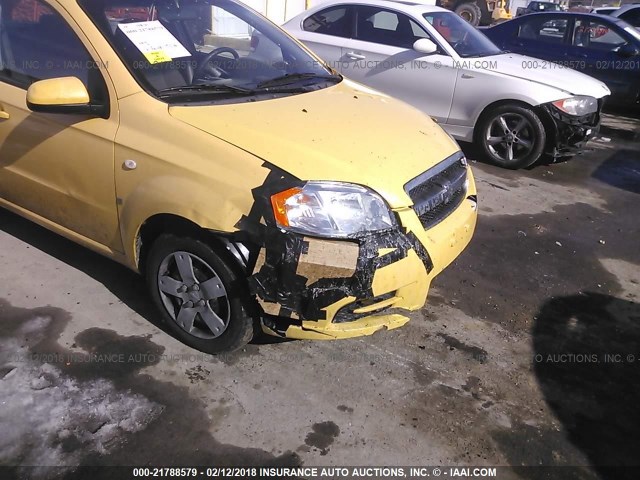 KL1TD56607B187899 - 2007 CHEVROLET AVEO LS YELLOW photo 6