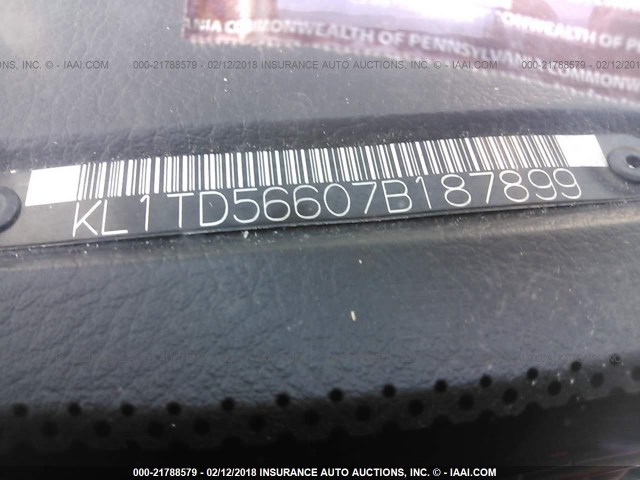 KL1TD56607B187899 - 2007 CHEVROLET AVEO LS YELLOW photo 9