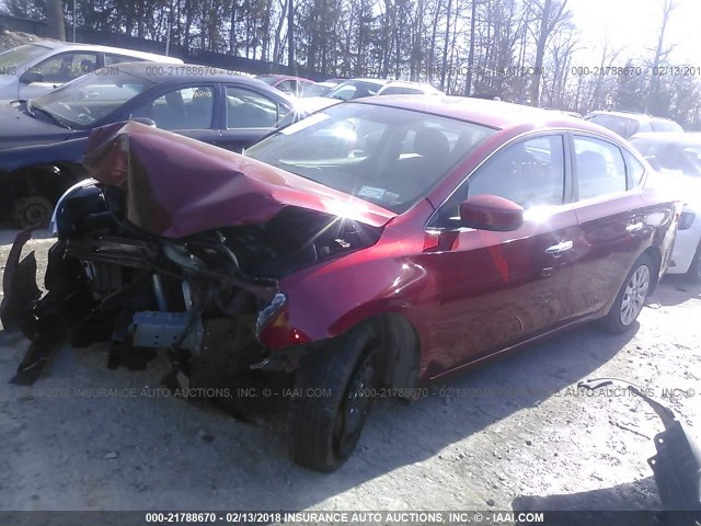 3N1AB7AP9EY335874 - 2014 NISSAN SENTRA S/SV/SR/SL RED photo 2