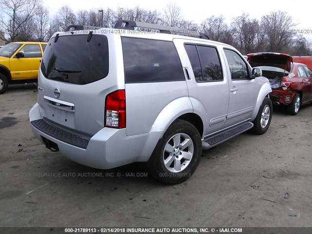 5N1AR1NB6CC605620 - 2012 NISSAN PATHFINDER S/LE/SE GRAY photo 4