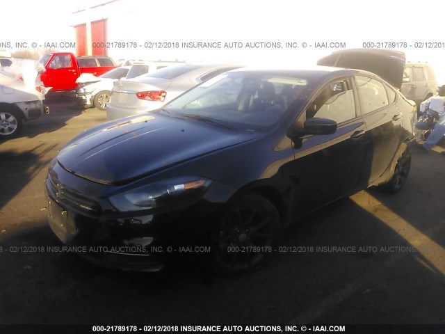 1C3CDFAA6FD363498 - 2015 DODGE DART SE BLACK photo 2