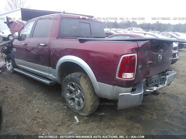 1C6RR7NT6DS556159 - 2013 RAM 1500 LARAMIE MAROON photo 3