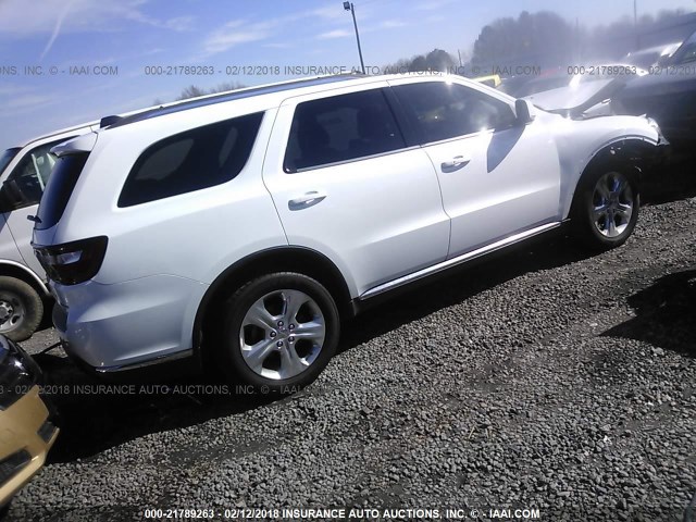 1C4RDJDG8EC411368 - 2014 DODGE DURANGO LIMITED WHITE photo 4