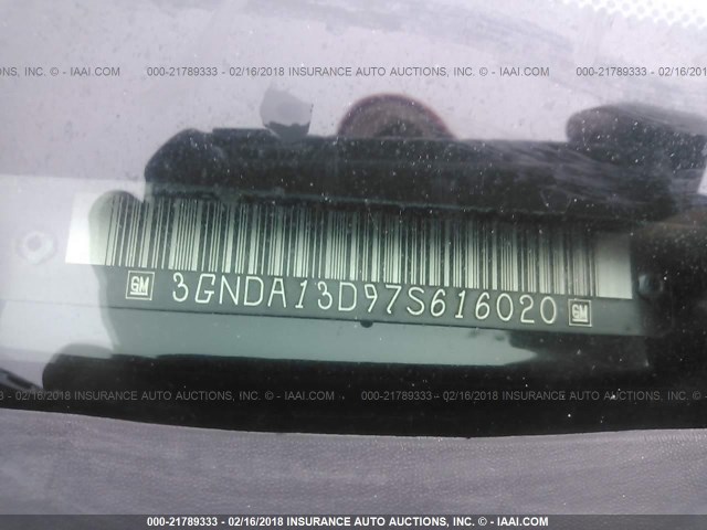 3GNDA13D97S616020 - 2007 CHEVROLET HHR LS BLACK photo 9