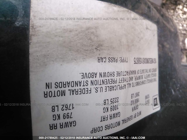 1G1NE52M0X6158875 - 1999 CHEVROLET MALIBU LS მწვანე ფოტო 9