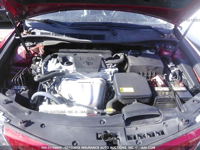 4T1BF1FKXEU845732 - 2014 TOYOTA CAMRY L/SE/LE/XLE RED photo 10