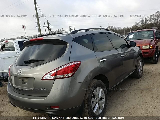 JN8AZ1MUXBW067142 - 2011 NISSAN MURANO S/SL/LE SILVER photo 4