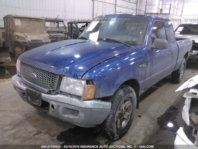 1FTYR15EX3PA94516 - 2003 FORD RANGER SUPER CAB BLUE photo 2