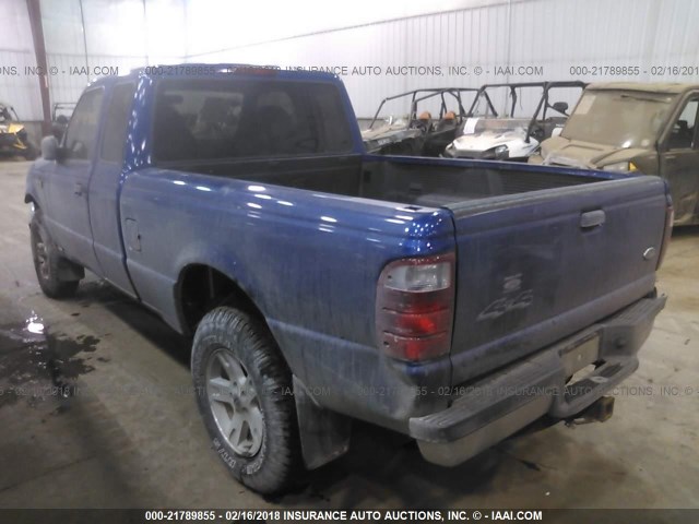 1FTYR15EX3PA94516 - 2003 FORD RANGER SUPER CAB BLUE photo 3