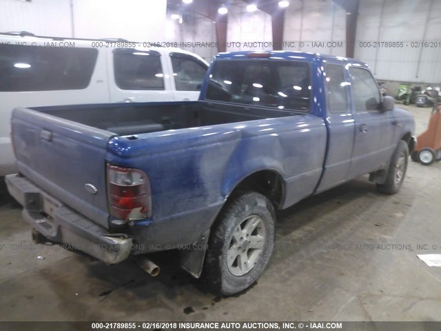 1FTYR15EX3PA94516 - 2003 FORD RANGER SUPER CAB BLUE photo 4