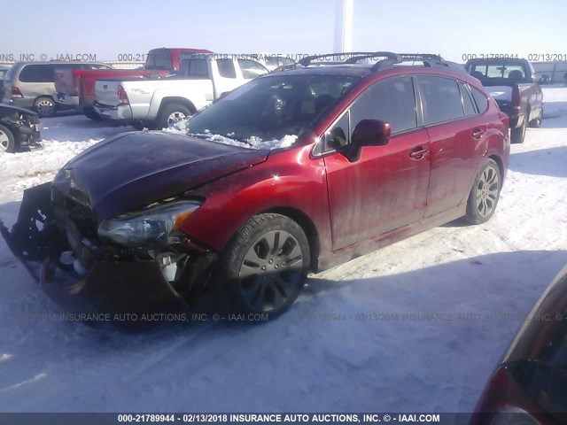 JF1GPAS67D2834381 - 2013 SUBARU IMPREZA SPORT LIMITED RED photo 2