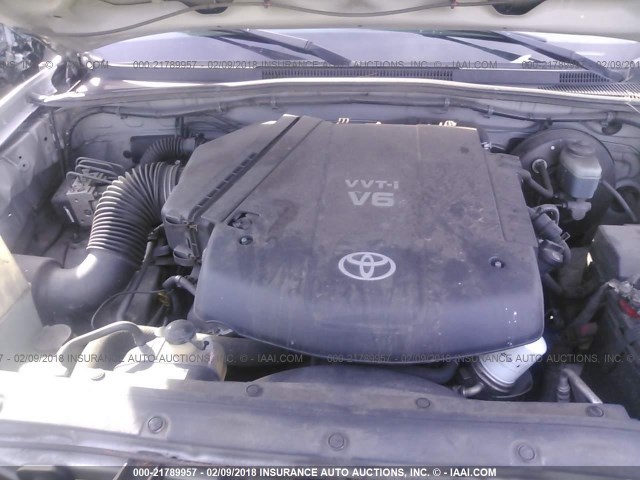 5TETU62N05Z111586 - 2005 TOYOTA TACOMA PRERUNNER ACCESS CAB SILVER photo 10