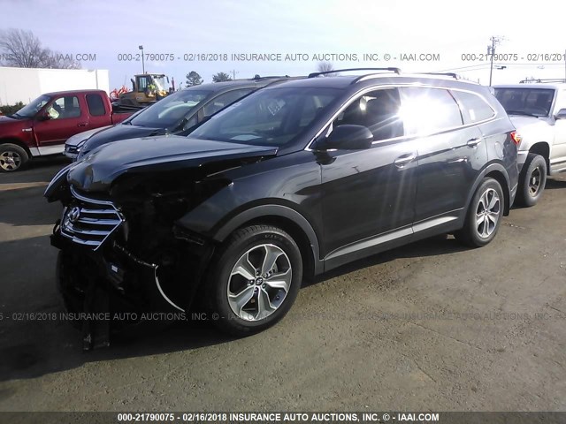 KM8SM4HF8GU147596 - 2016 HYUNDAI SANTA FE SE BLACK photo 2