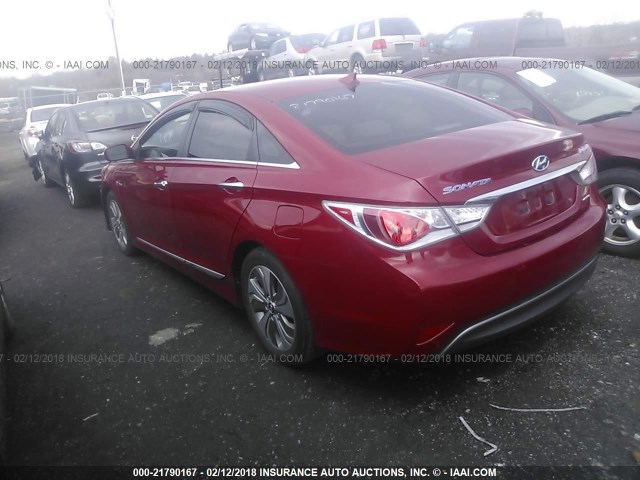 KMHEC4A4XDA098407 - 2013 HYUNDAI SONATA HYBRID RED photo 3