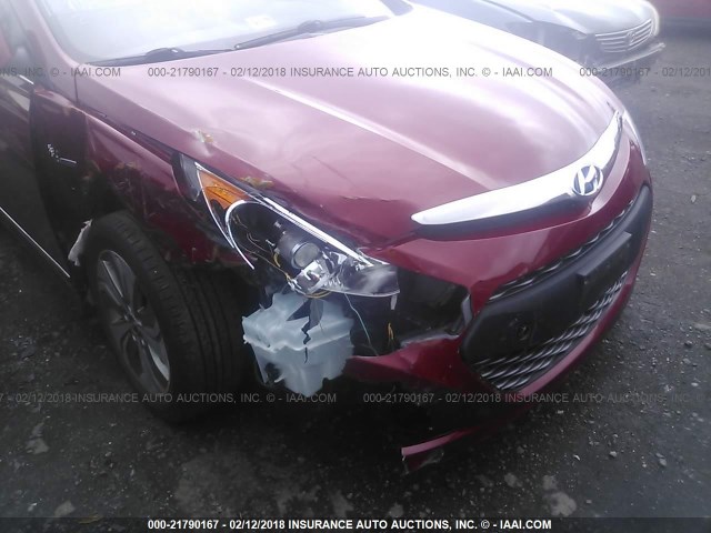 KMHEC4A4XDA098407 - 2013 HYUNDAI SONATA HYBRID RED photo 6