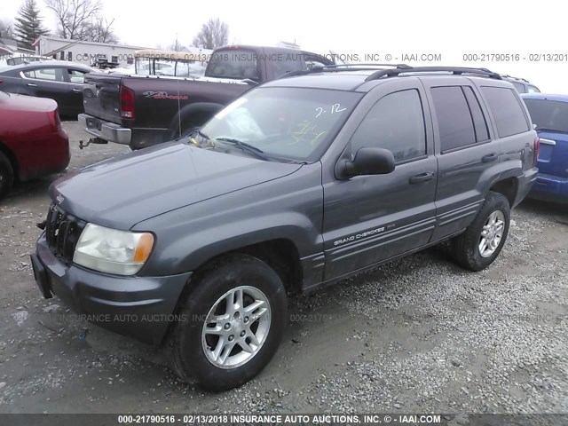 1J4GW48S74C122847 - 2004 JEEP GRAND CHEROKEE LAREDO/COLUMBIA/FREEDOM GRAY photo 2