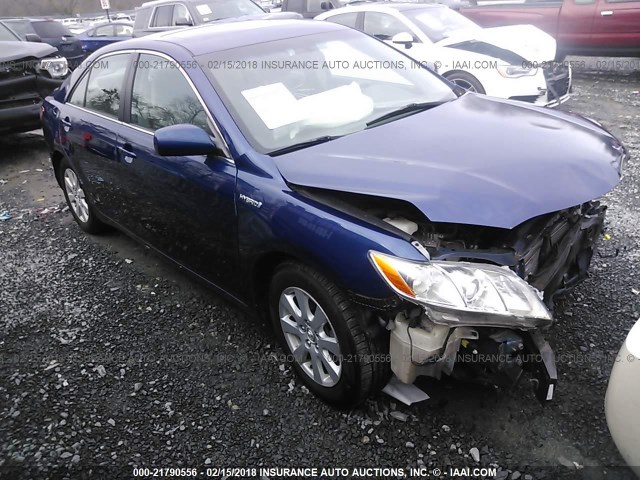 4T1BB46K48U041024 - 2008 TOYOTA CAMRY HYBRID BLUE photo 1