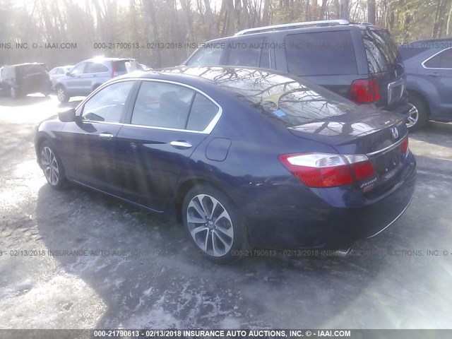 1HGCR2F59FA240735 - 2015 HONDA ACCORD SPORT BLUE photo 3