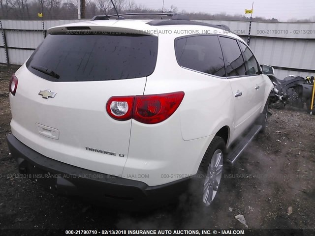 1GNKRGED7BJ385659 - 2011 CHEVROLET TRAVERSE LT WHITE photo 4