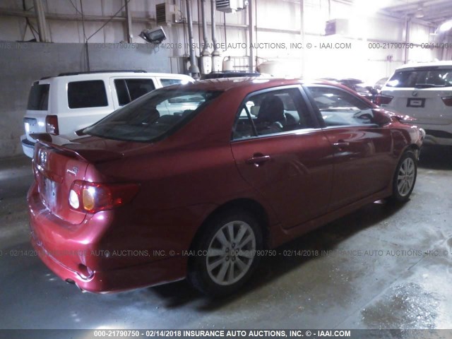 2T1BU4EE5AC348232 - 2010 TOYOTA COROLLA S/LE/XLE RED photo 4