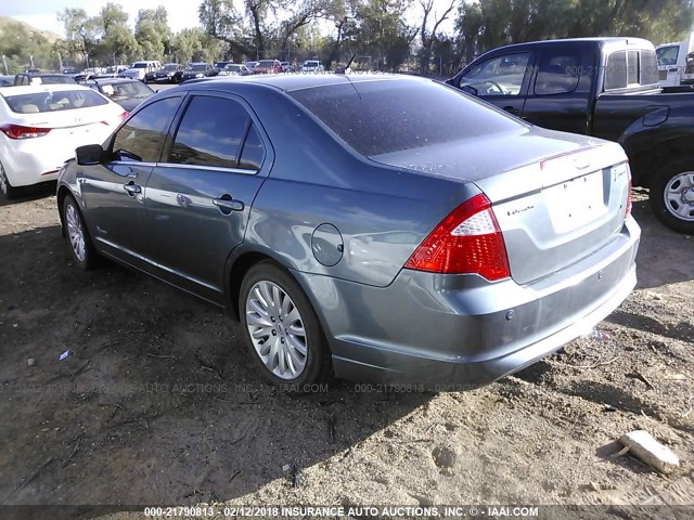 3FADP0L39CR294771 - 2012 FORD FUSION HYBRID Light Blue photo 3